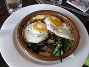  A Warm Bankie fried eggs with polenta, asparagus, mushrooms & truffle oil
