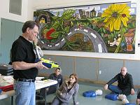  Pete is explaining AED