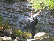  Leo climbing by the cascade